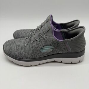 Skechers Summits Dazzling Haze Womens Size 7 Gray White Walking Shoes Sneakers